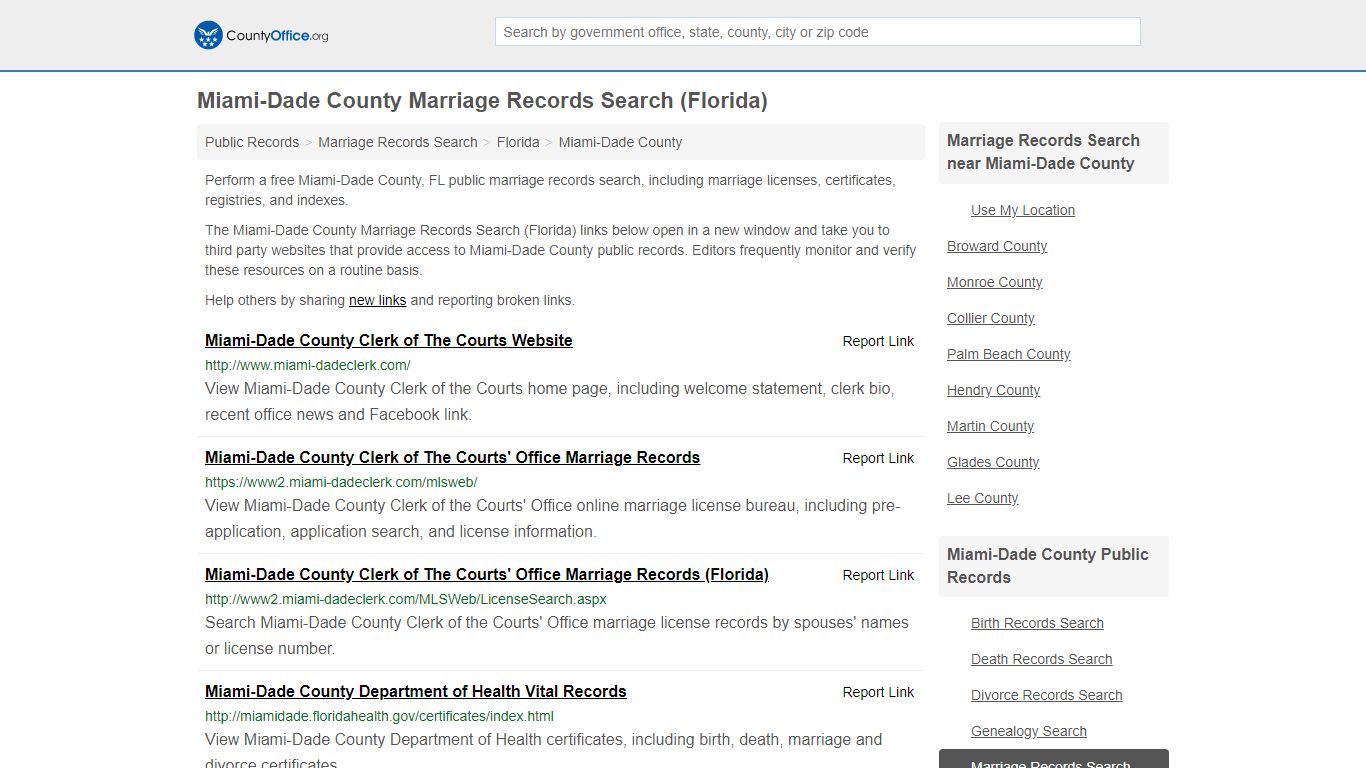 Marriage Records Search - Miami-Dade County, FL (Marriage ...